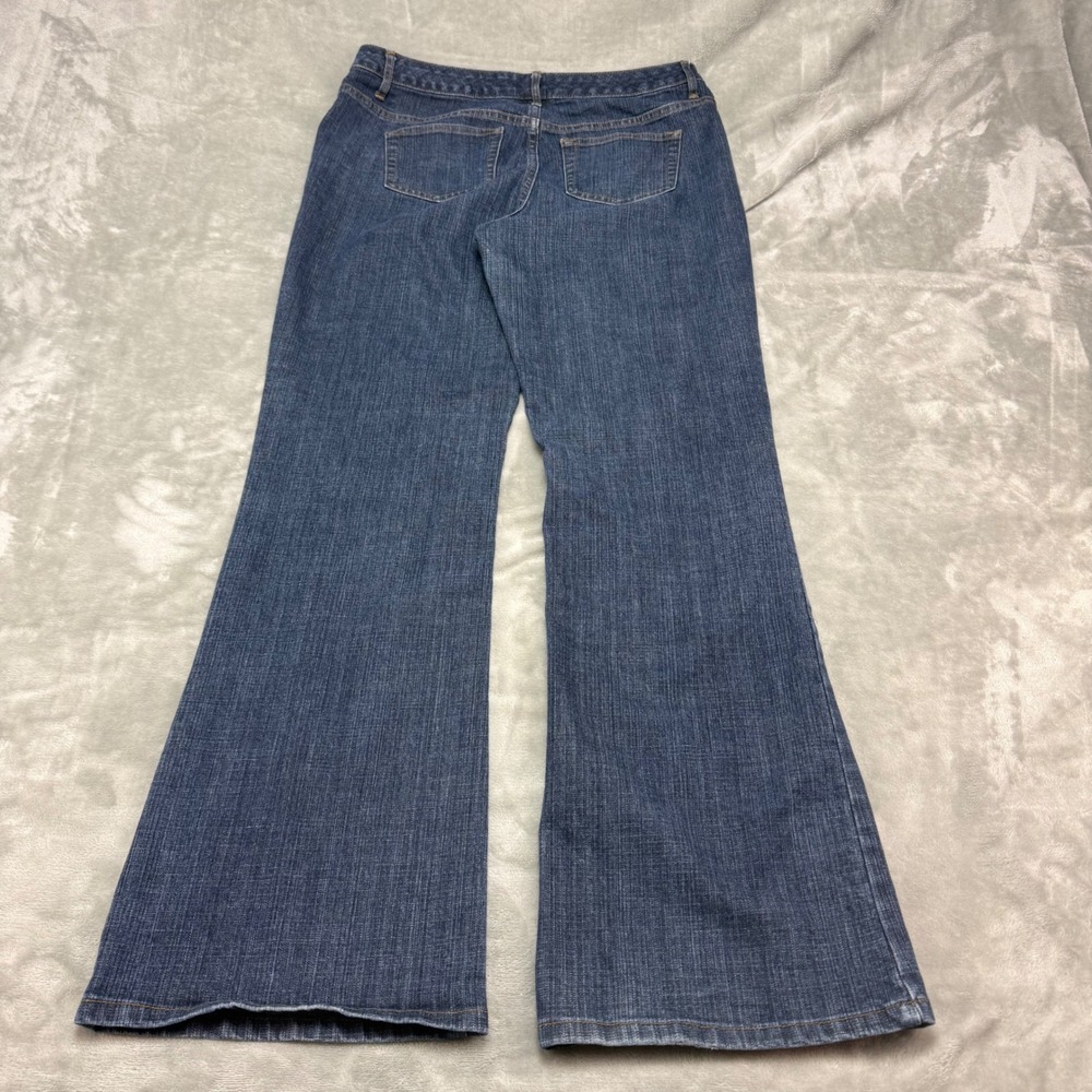 Bobbie Brooks Flare Leg Jeans Womens Size 12 Dark Wash Denim Y2K Style - Picture 3 of 11